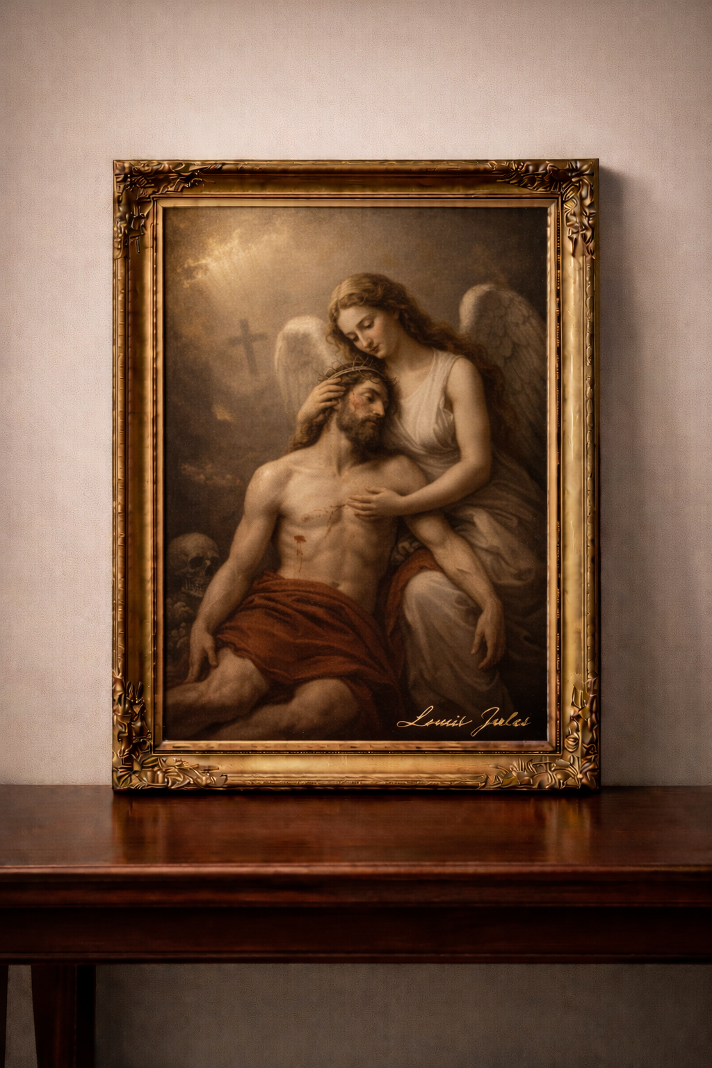 Divine mercy in a golden frame