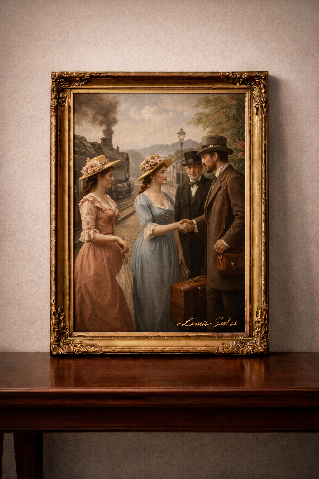 19th century station farewell scene