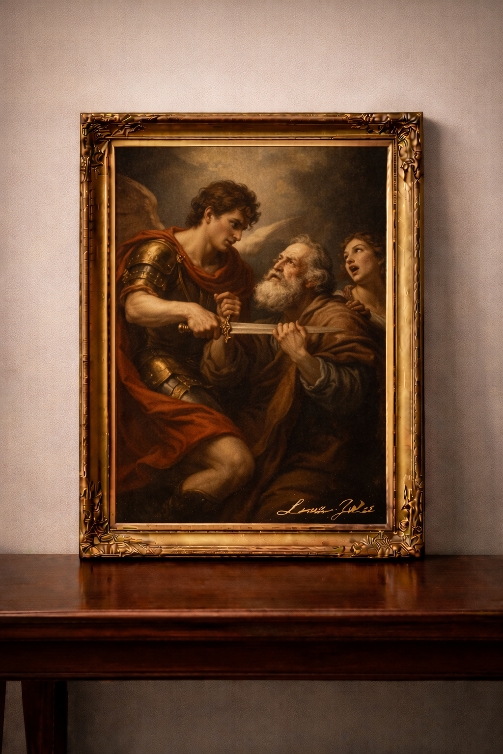 Baroque figures in dramatic light