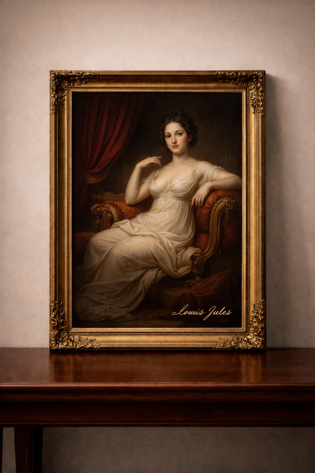 Elegant woman in neoclassical portrait