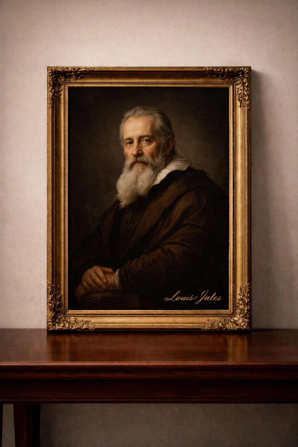 Contemplative portrait in Baroque style