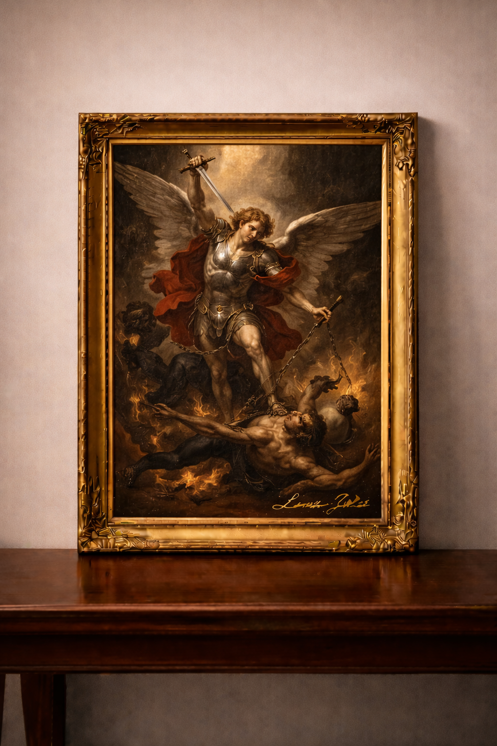 Michael defeating Lucifer in glory