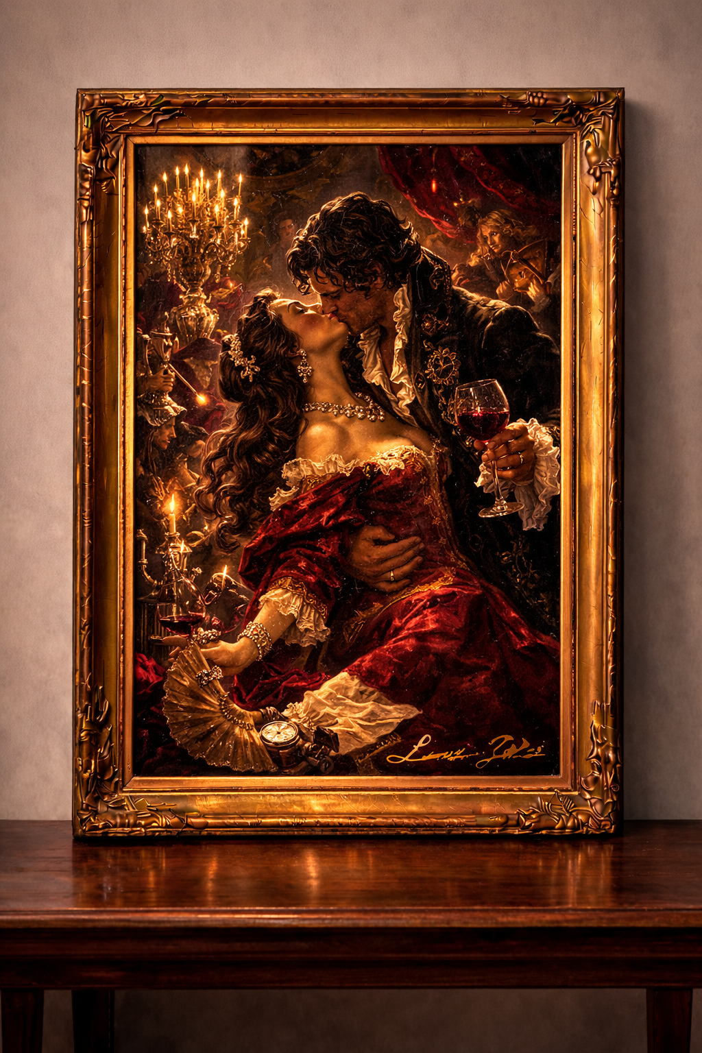 Romantic masquerade in baroque elegance