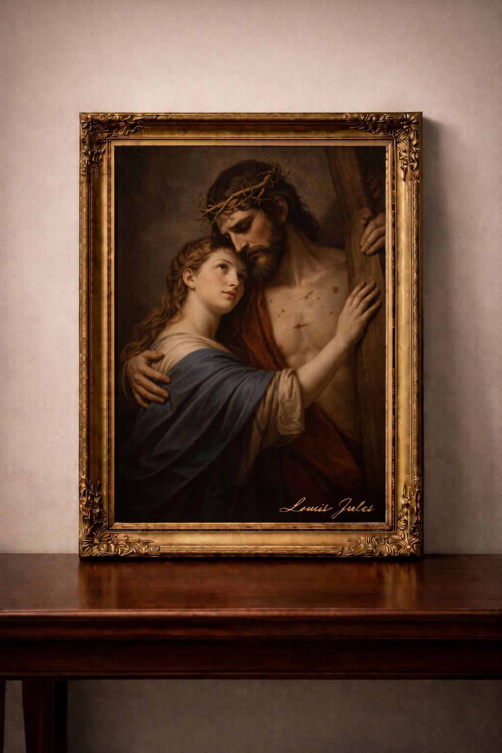 Baroque painting of devotion and sorrow